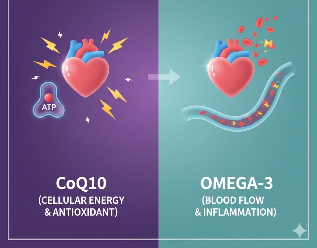 코큐텐(CoQ10) vs 오메가3: 심장 건강과 항산화, 무엇이 더 필요할까?